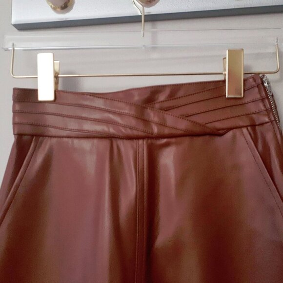 NWT 7 For all Mankind cognac brown faux leather pants, XS - Picture 8 of 9
